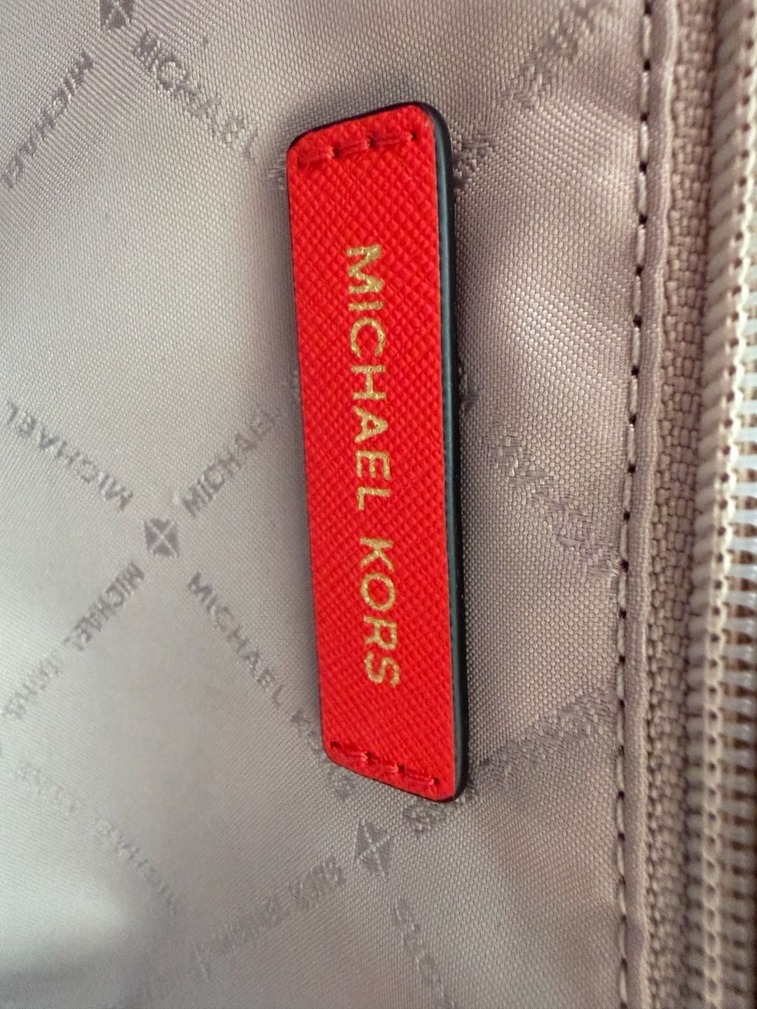 Michael Kors Ciara Large Satchel Red Saffiano Leather Crossbody Handbag 8