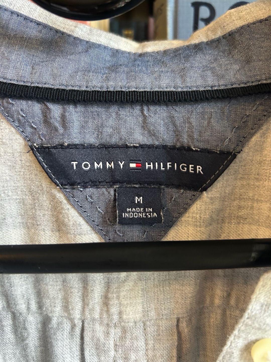 Tommy Hilfiger Plaid Blouse Size M Gray Long Sleeve Button Down Shirt 5