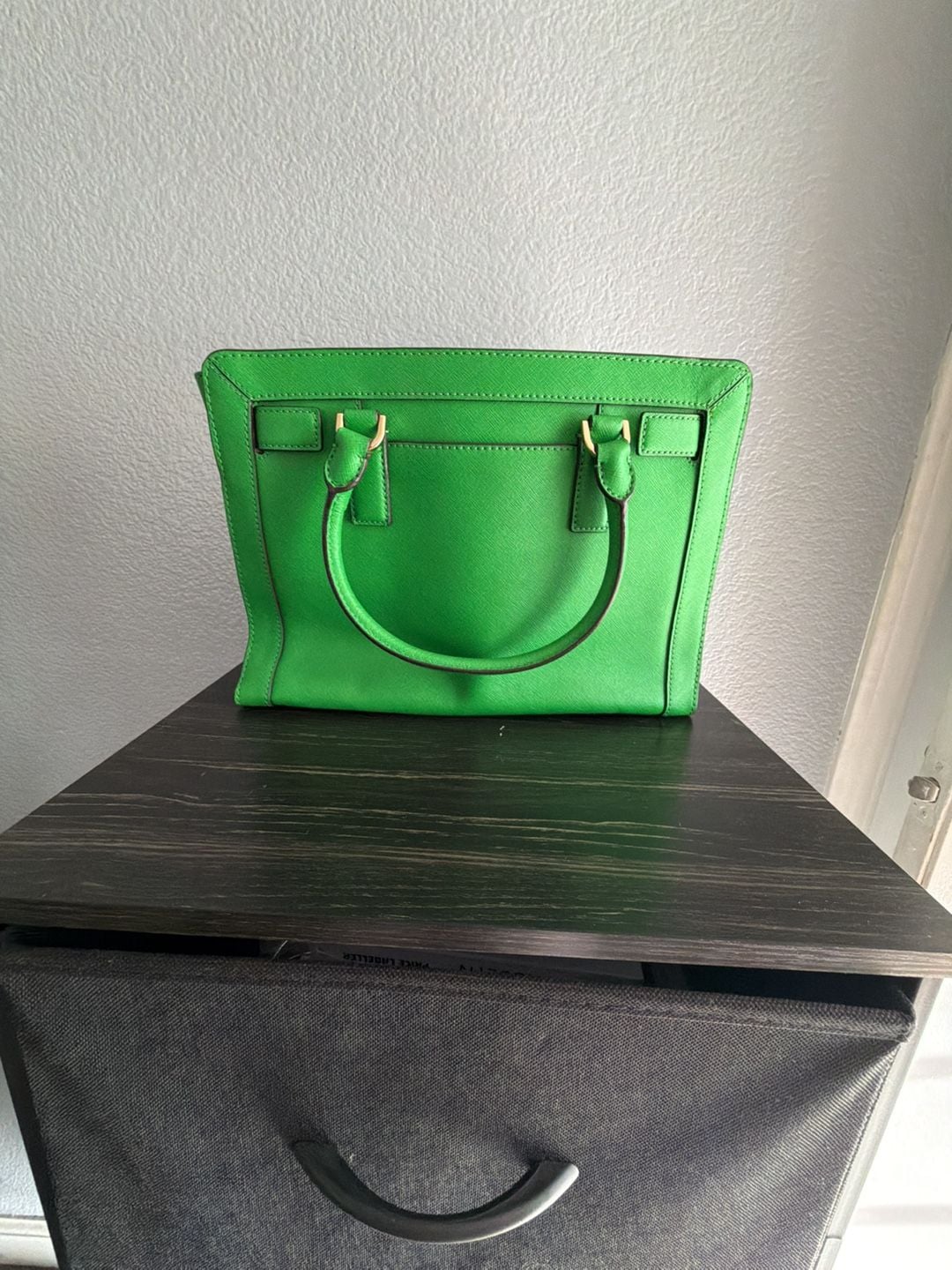 Michael Kors Dillon Medium Top Zip Leather Satchel Palm Green 9
