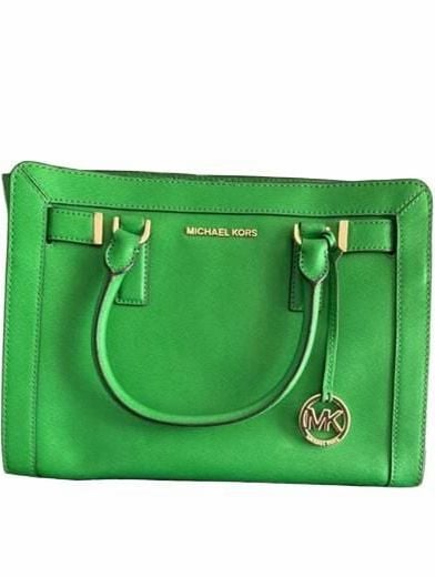 Michael Kors Dillon Medium Top Zip Leather Satchel Palm Green 6