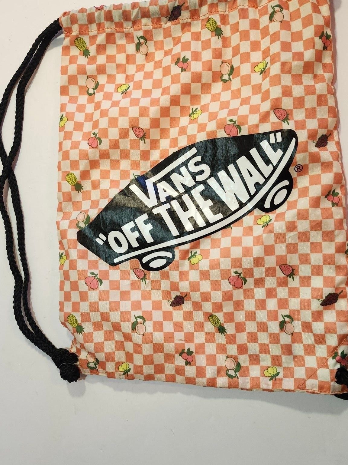 Vans Checkered Fruit Drawstring Backpack Peach 2