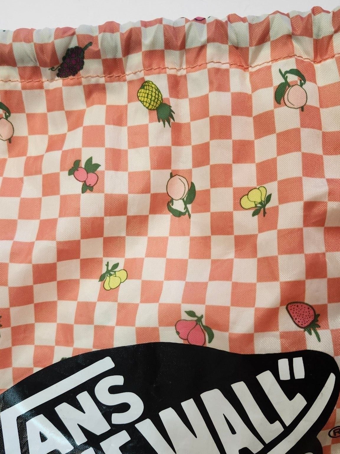 Vans Checkered Fruit Drawstring Backpack Peach 3