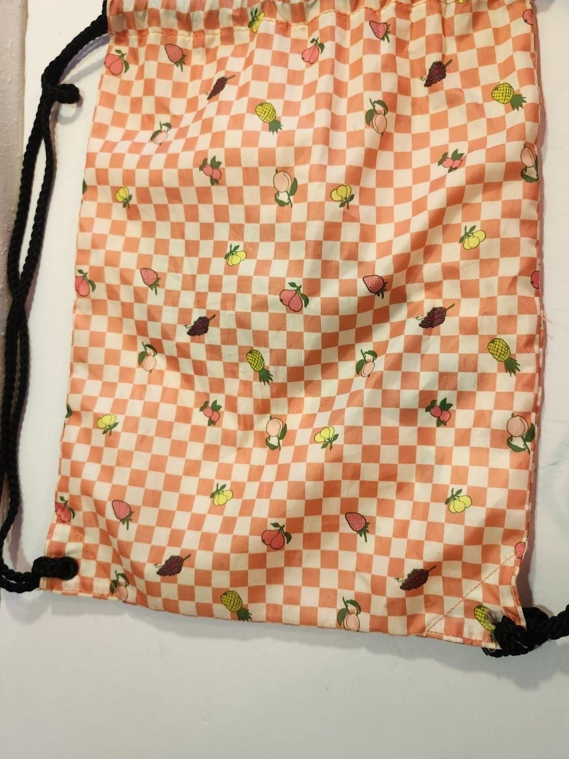 Vans Checkered Fruit Drawstring Backpack Peach 4