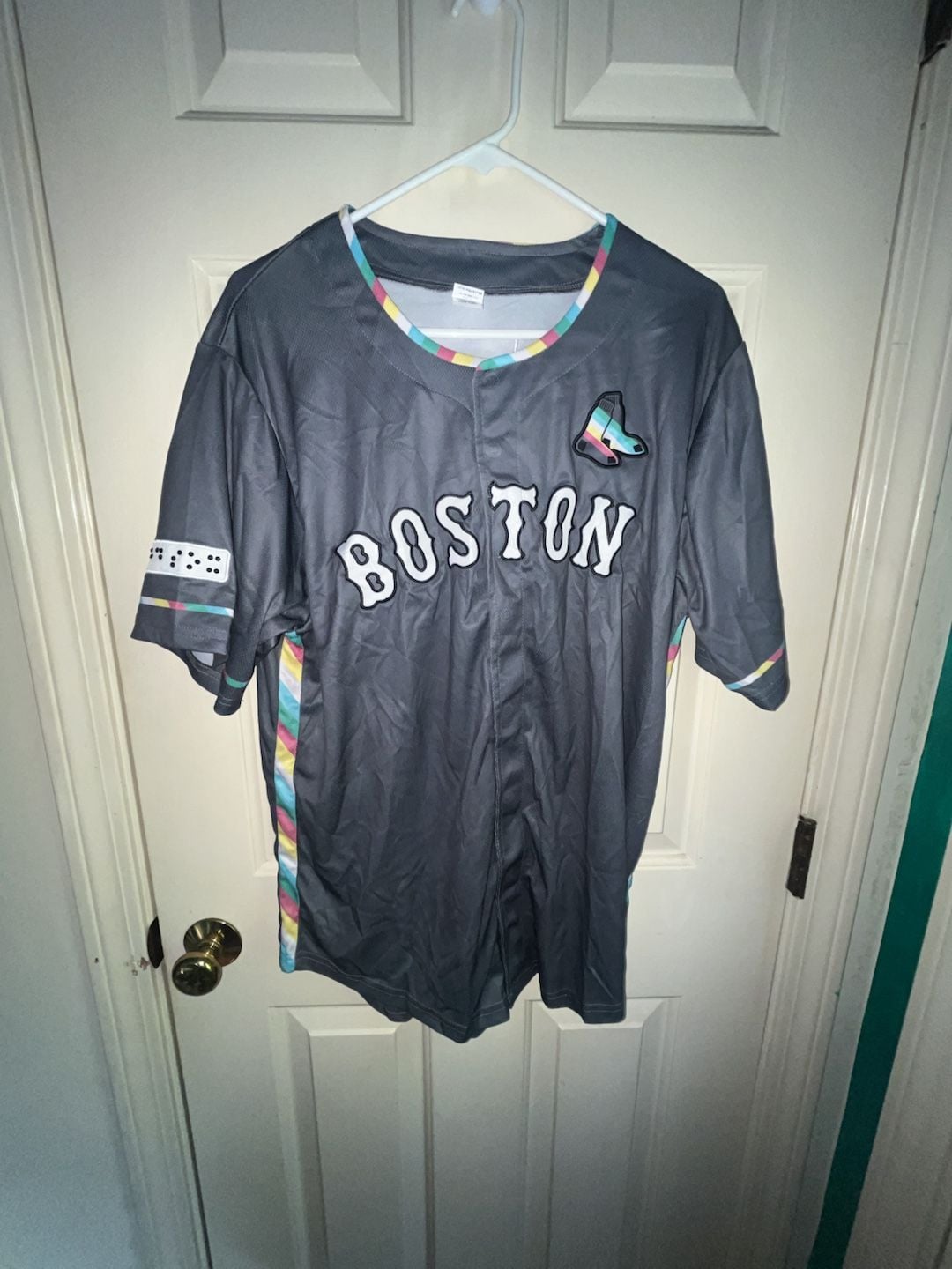 Boston Red Sox Disability Pride Jersey Size L Gray Baseball Jersey 2