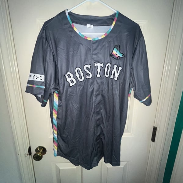 Boston Red Sox Disability Pride Jersey Size L Gray Baseball Jersey