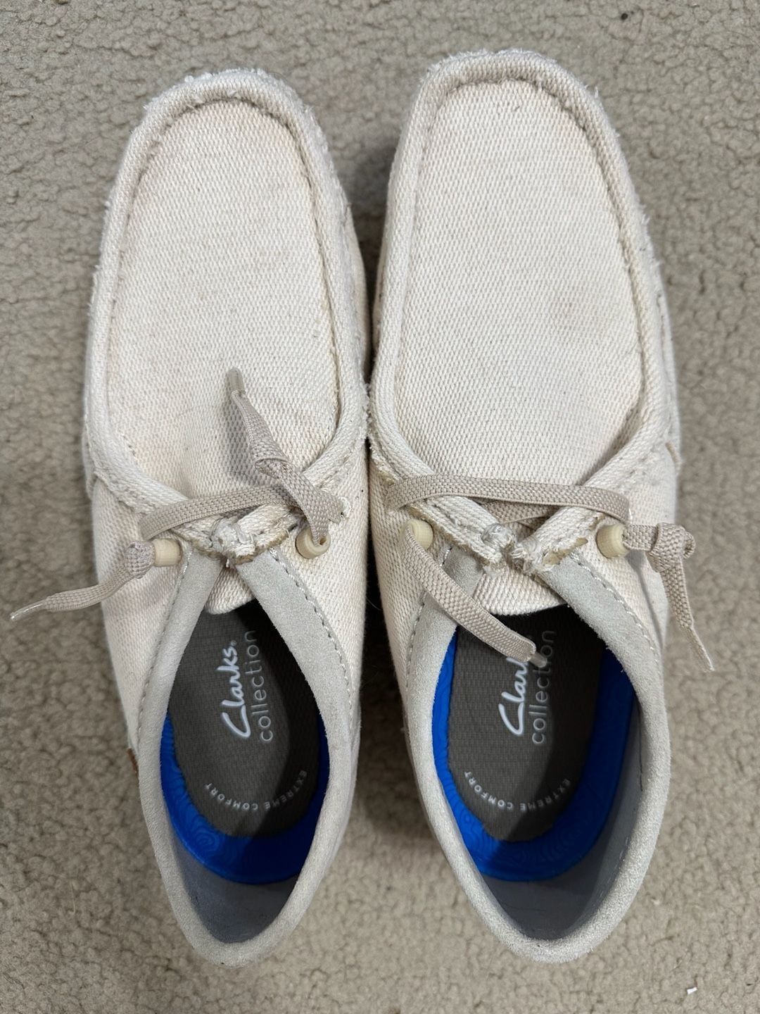 Clarks ShacreLite Moc Size 10.5 Ivory Combi Casual Shoes 2