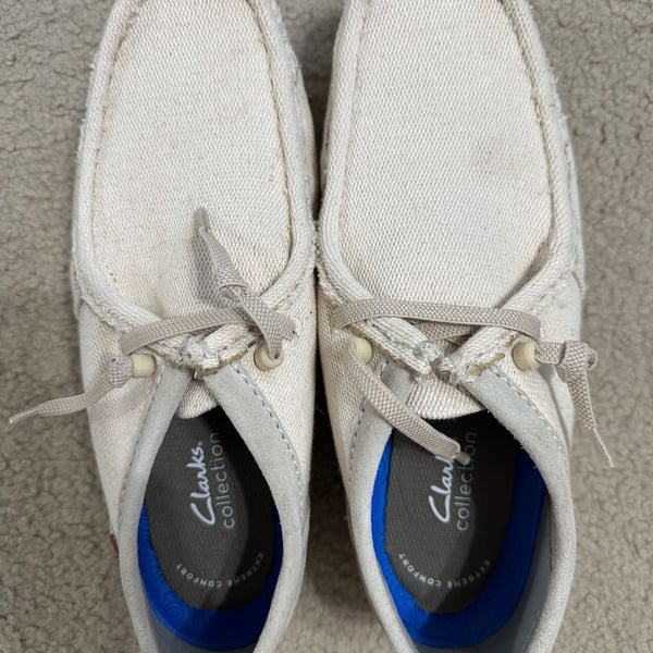 Clarks ShacreLite Moc Size 10.5 Ivory Combi Casual Shoes