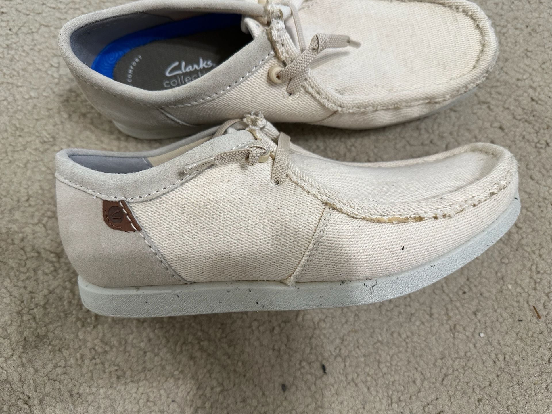 Clarks ShacreLite Moc Size 10.5 Ivory Combi Casual Shoes 3