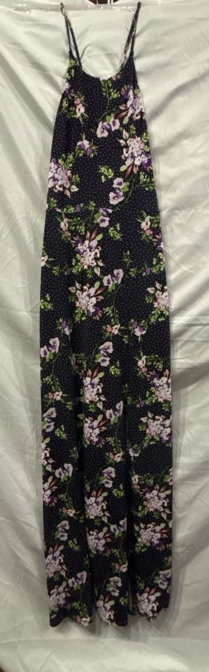 Express Floral Halter High Slit Maxi Dress Size M 2