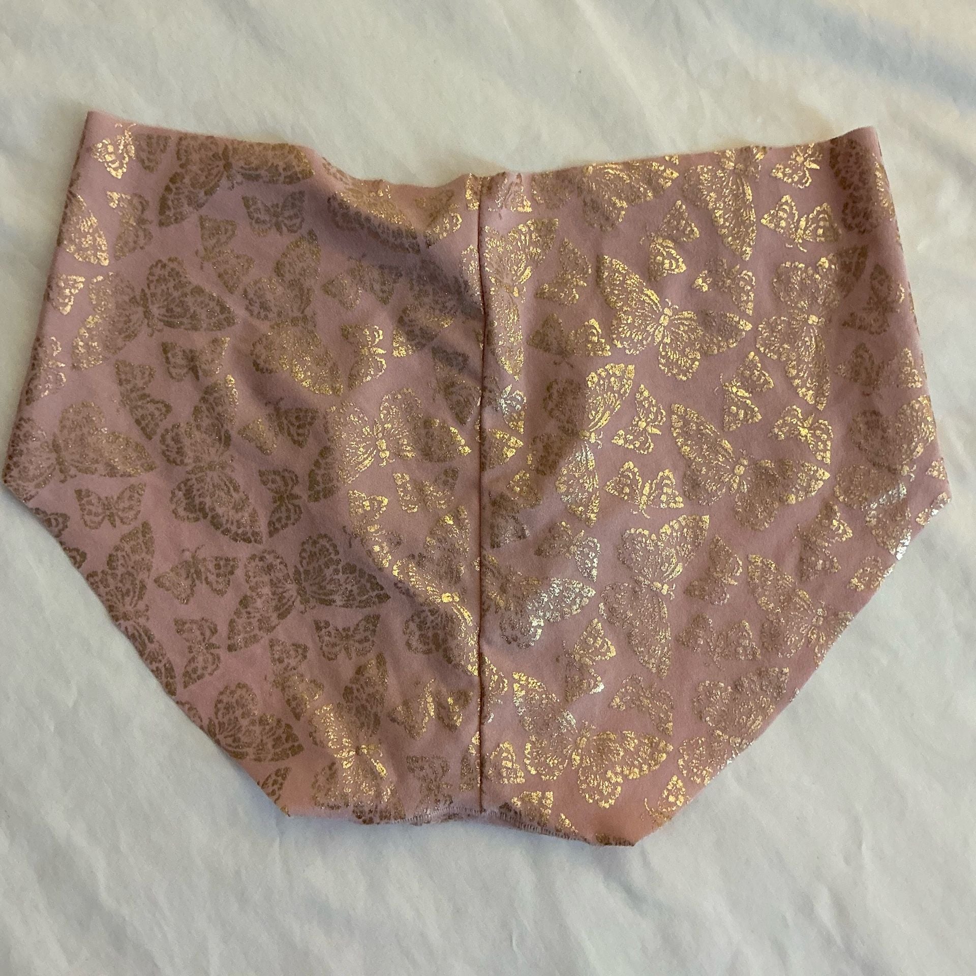 Victoria's Secret Gold Foil Butterfly Hiphugger Panty Size S Pink 2