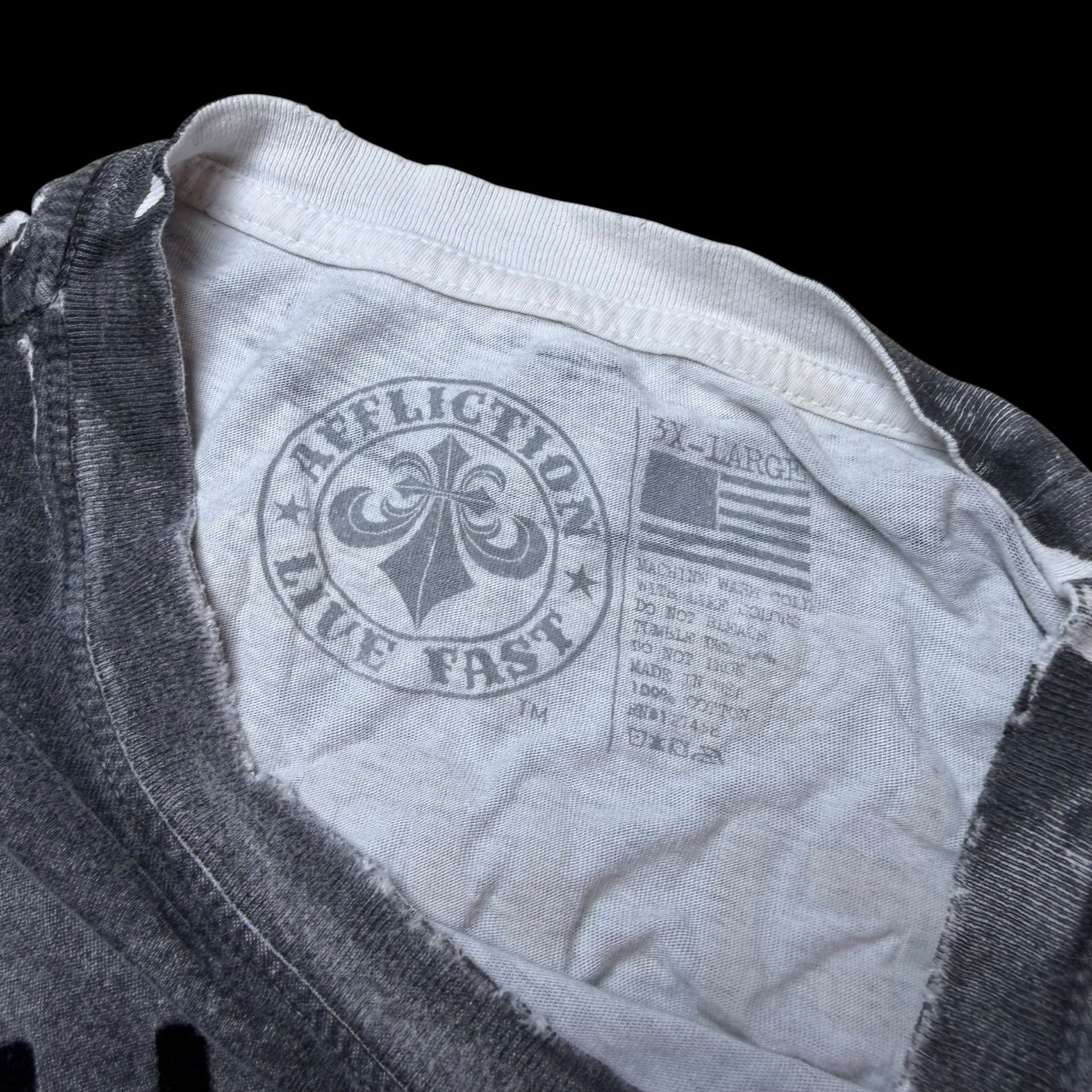 Affliction Seek & Destroy T-Shirt Size 3X-Large Gray Velvet Cross 4