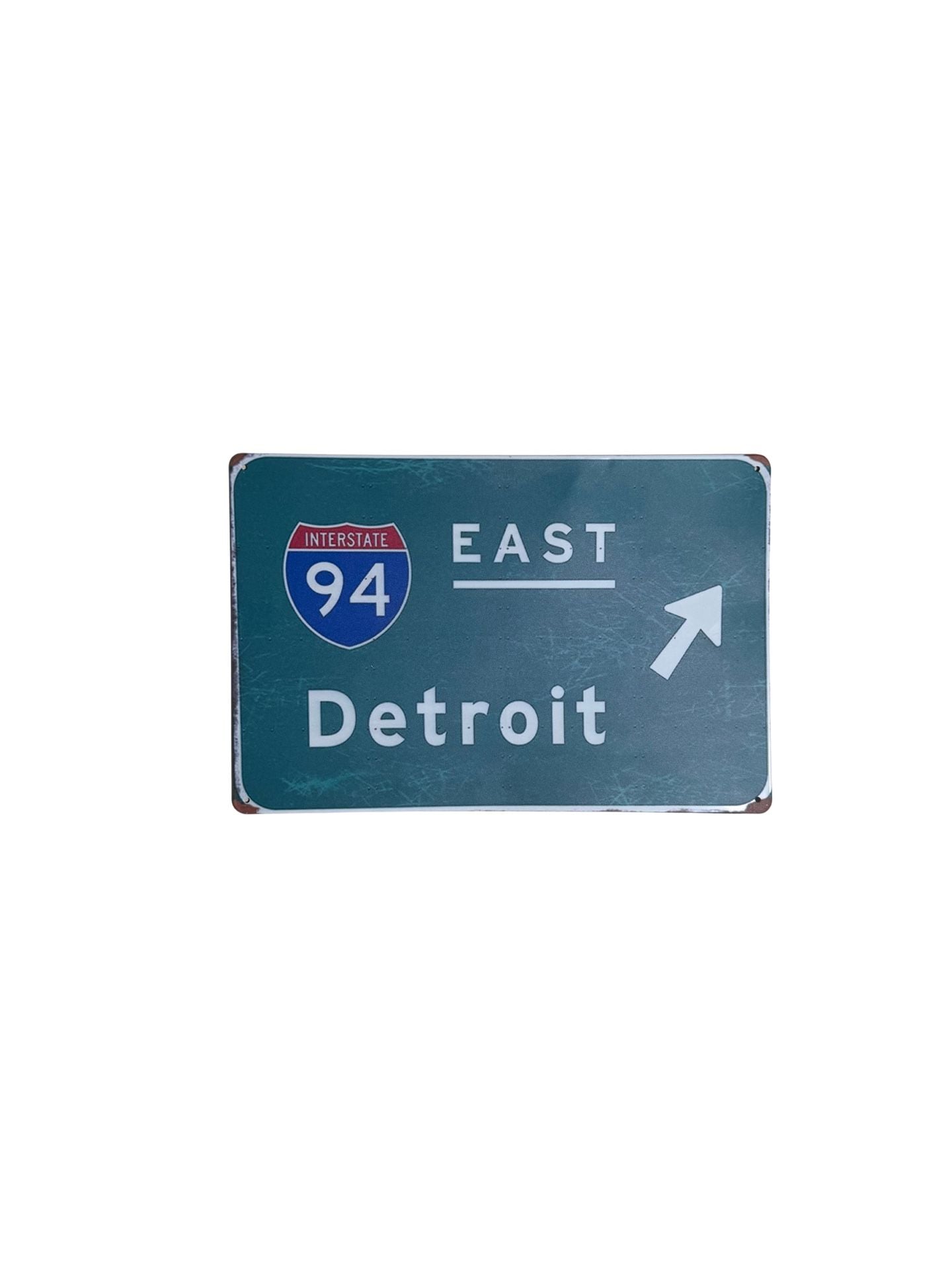Metal Tin Sign Interstate 94 East Detroit Highway Sign Wall Decor 12X8 inches 1