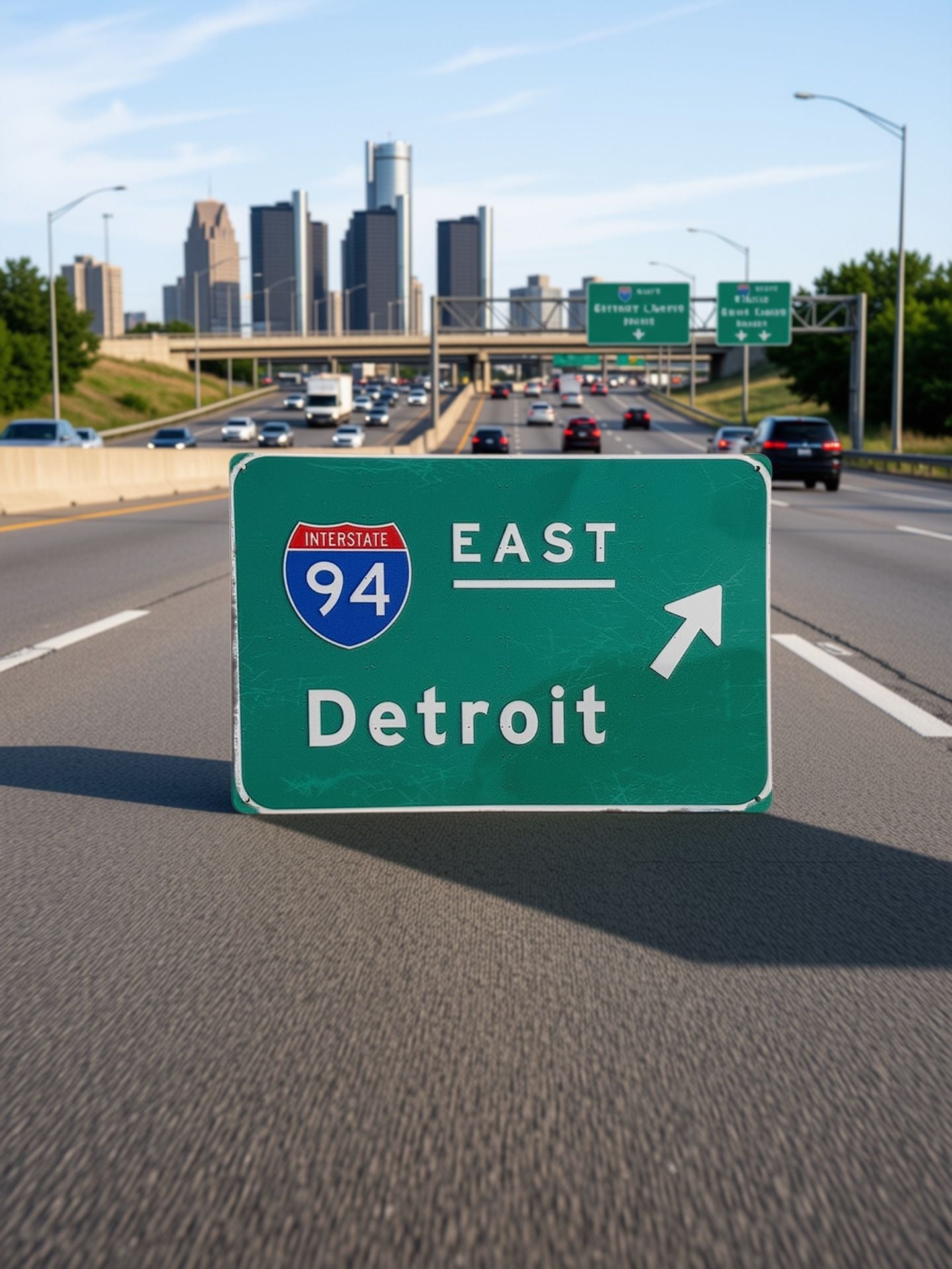 Metal Tin Sign Interstate 94 East Detroit Highway Sign Wall Decor 12X8 inches 3