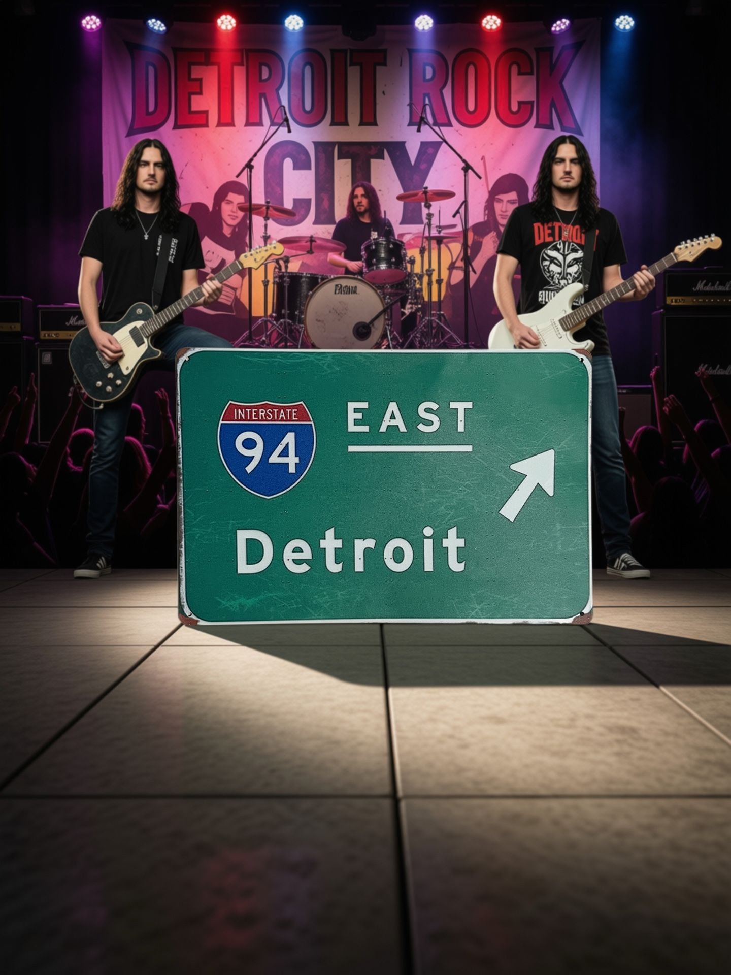 Metal Tin Sign Interstate 94 East Detroit Highway Sign Wall Decor 12X8 inches 4