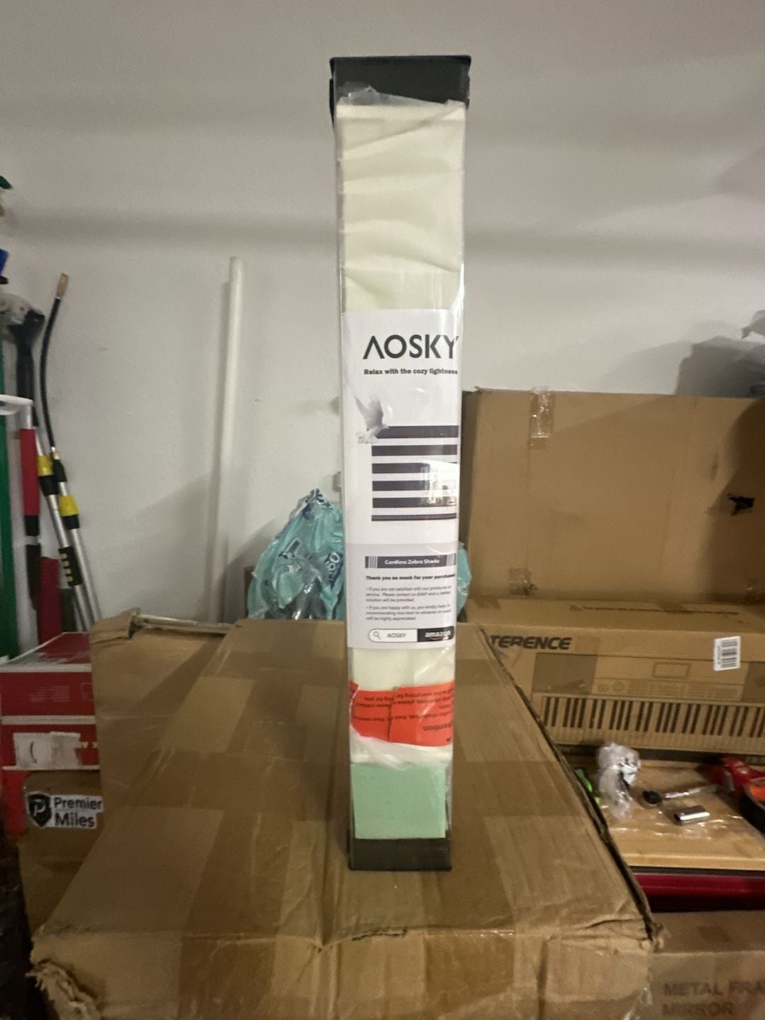 AOSKY Cordless Zebra Shades 15"W x 72"H Beige 2