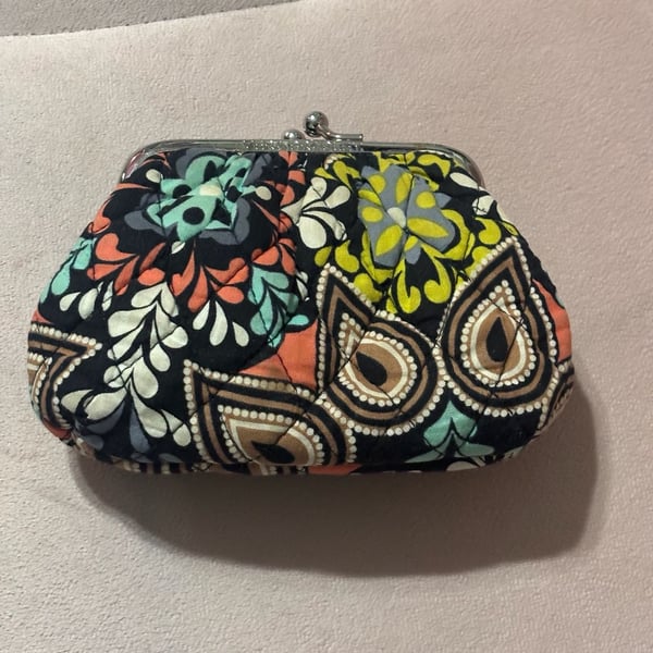 Vera Bradley Kisslock Coin Purse Sierra Quilted Floral Pattern