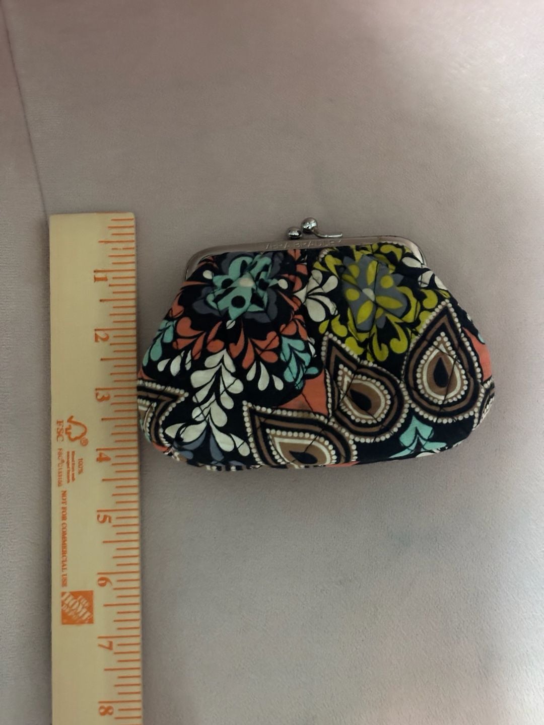 Vera Bradley Kisslock Coin Purse Sierra Quilted Floral Pattern 7