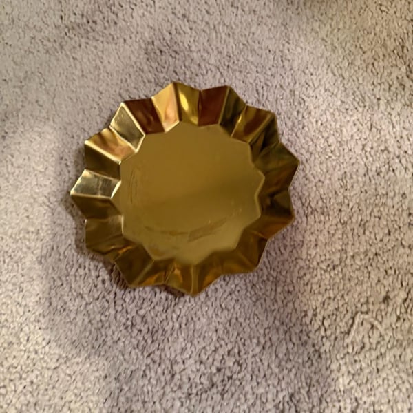 Threshold Gold Scalloped Metal Trinket Dish Coaster