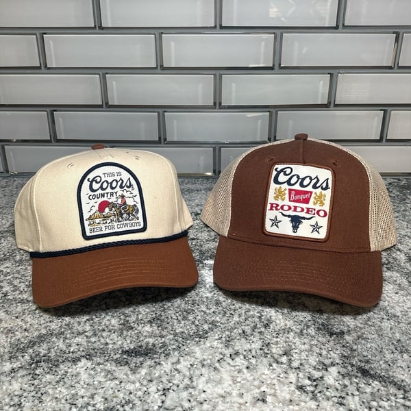 Coors Beer For Cowboys/Rodeo Trucker Duo Snapbacks (NWT)
