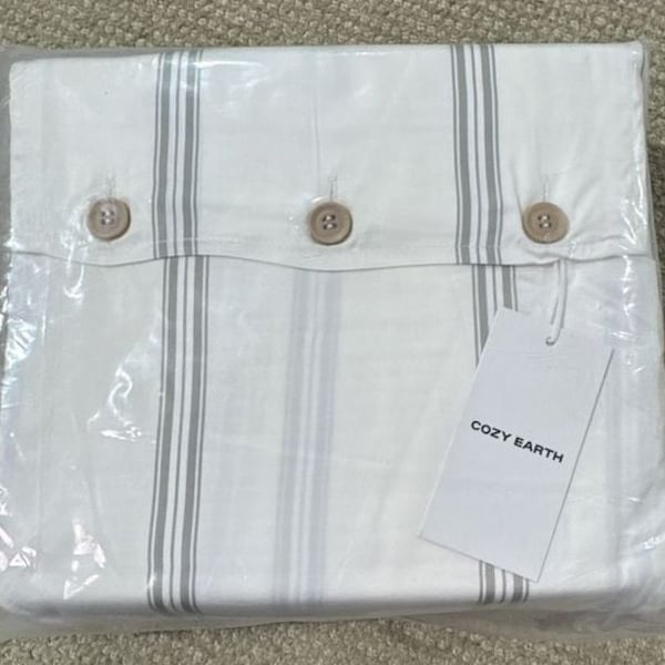 Cozy Earth Bamboo Duvet Cover Size King Laurel Stripe