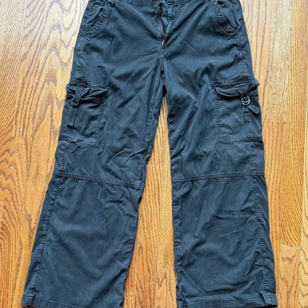 American Eagle Cargo Pants Size 10 Black Stretch