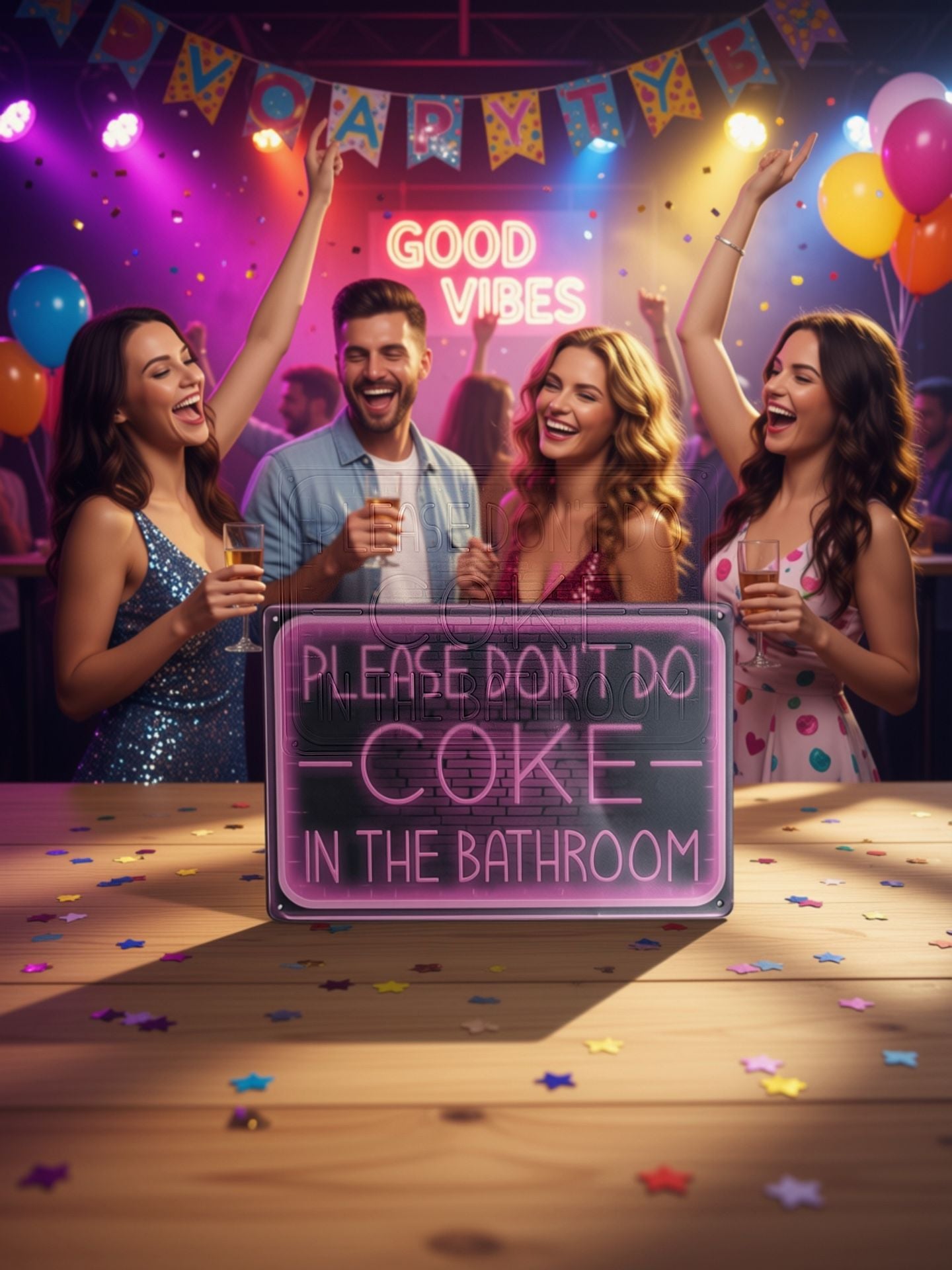 Funny Wall Decor Please Dont Do Coke In The Bathroom Metal Tin Sign 2