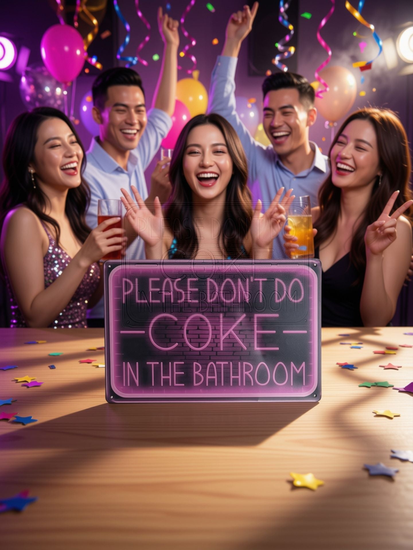 Funny Wall Decor Please Dont Do Coke In The Bathroom Metal Tin Sign 3
