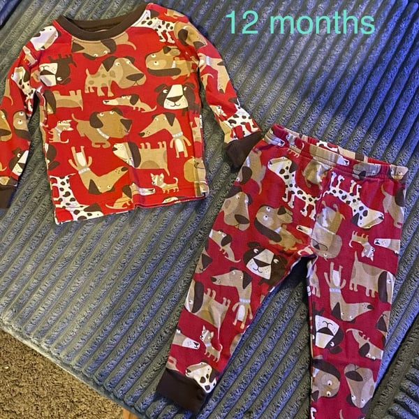 Boden Dog Pajama Set Size 12 Months