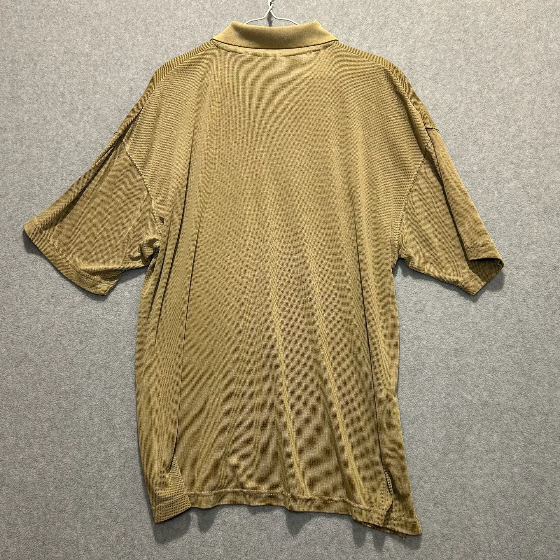 Bruno Men’s Tan Sueded Rayon Blend Short Sleeve Textured Polo Size L 6
