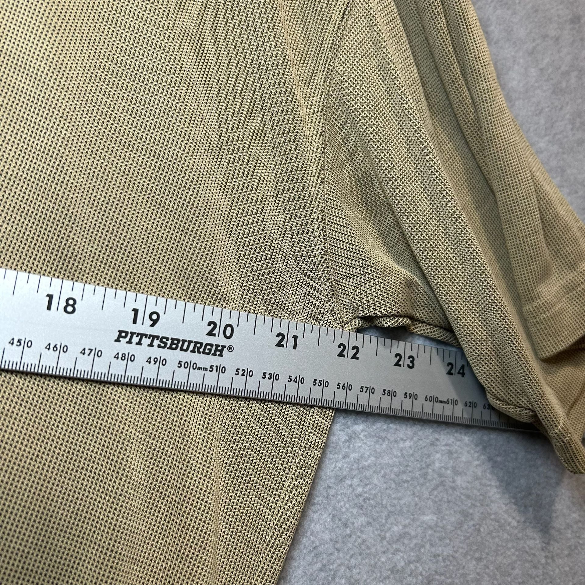 Bruno Men’s Tan Sueded Rayon Blend Short Sleeve Textured Polo Size L 7