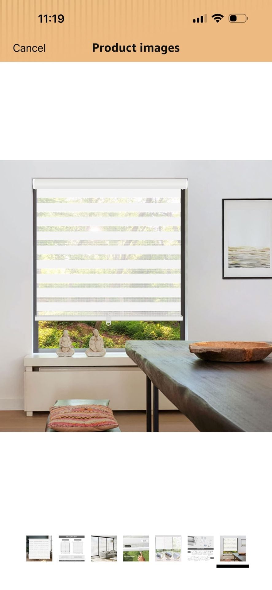 LUCKUP Cordless Zebra Blinds Size 41" W x 72" H White Roller Shades and 18” Wx 64” H 8