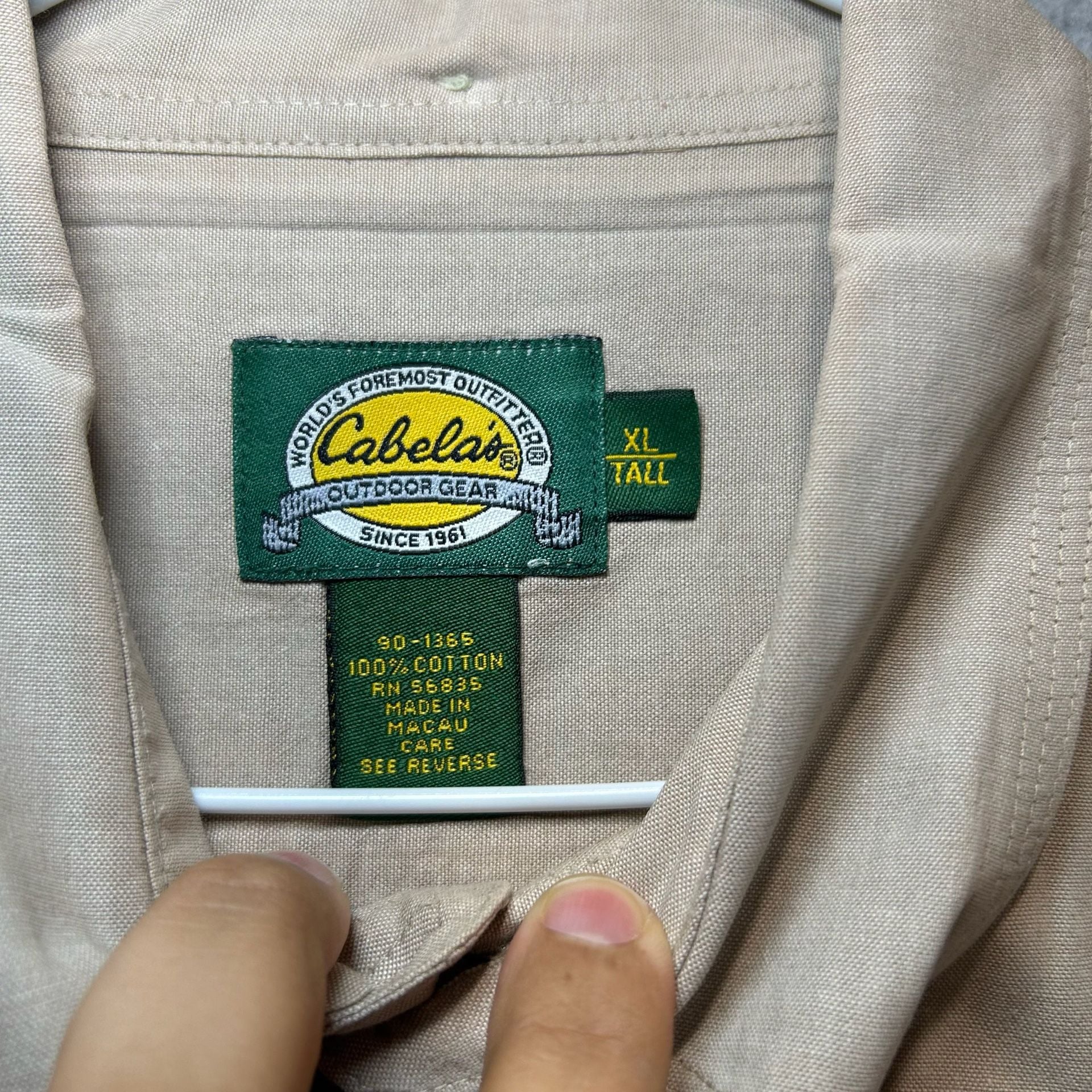 Cabela's Outdoor Gear Men’s Tan Short Sleeve Work Shirt Size XL 3