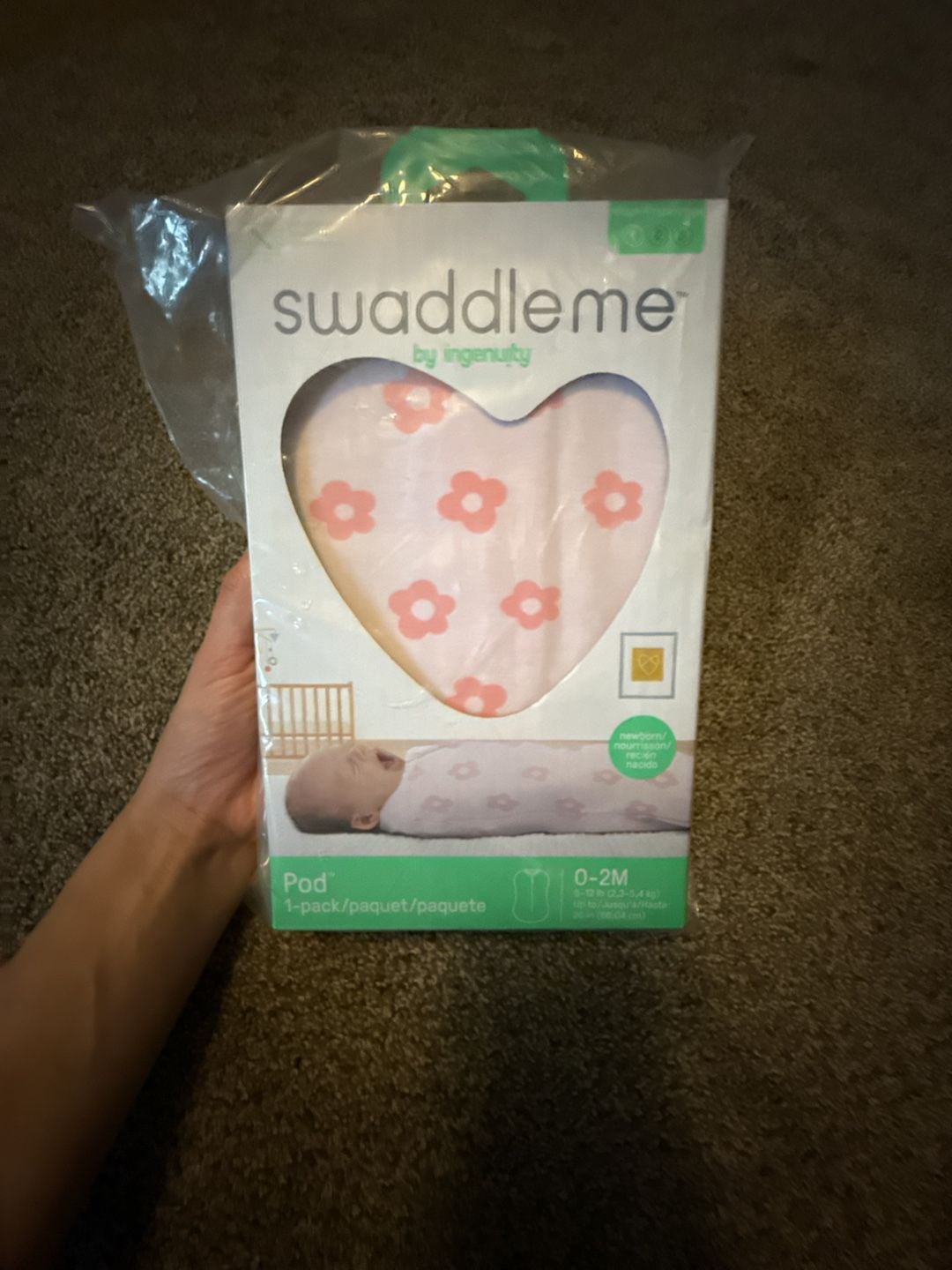 SwaddleMe Pod Size 0-2M Pink Floral Swaddle 1