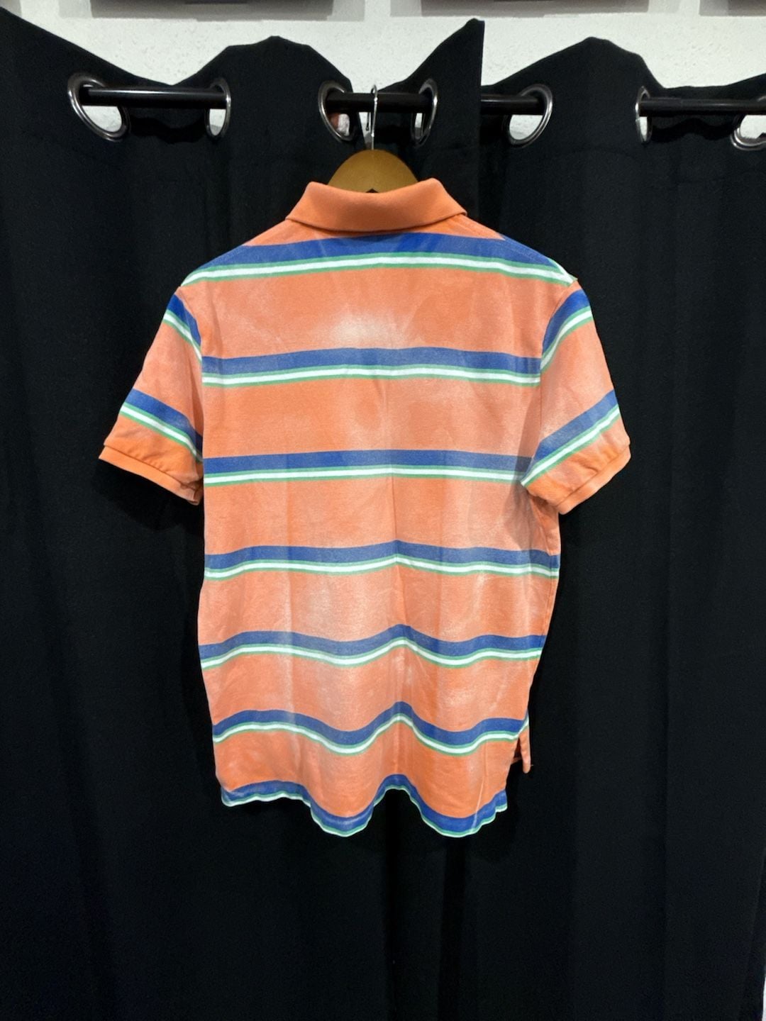 Polo Ralph Lauren Striped Polo Shirt Size XL Orange Blue Custom Fit 5