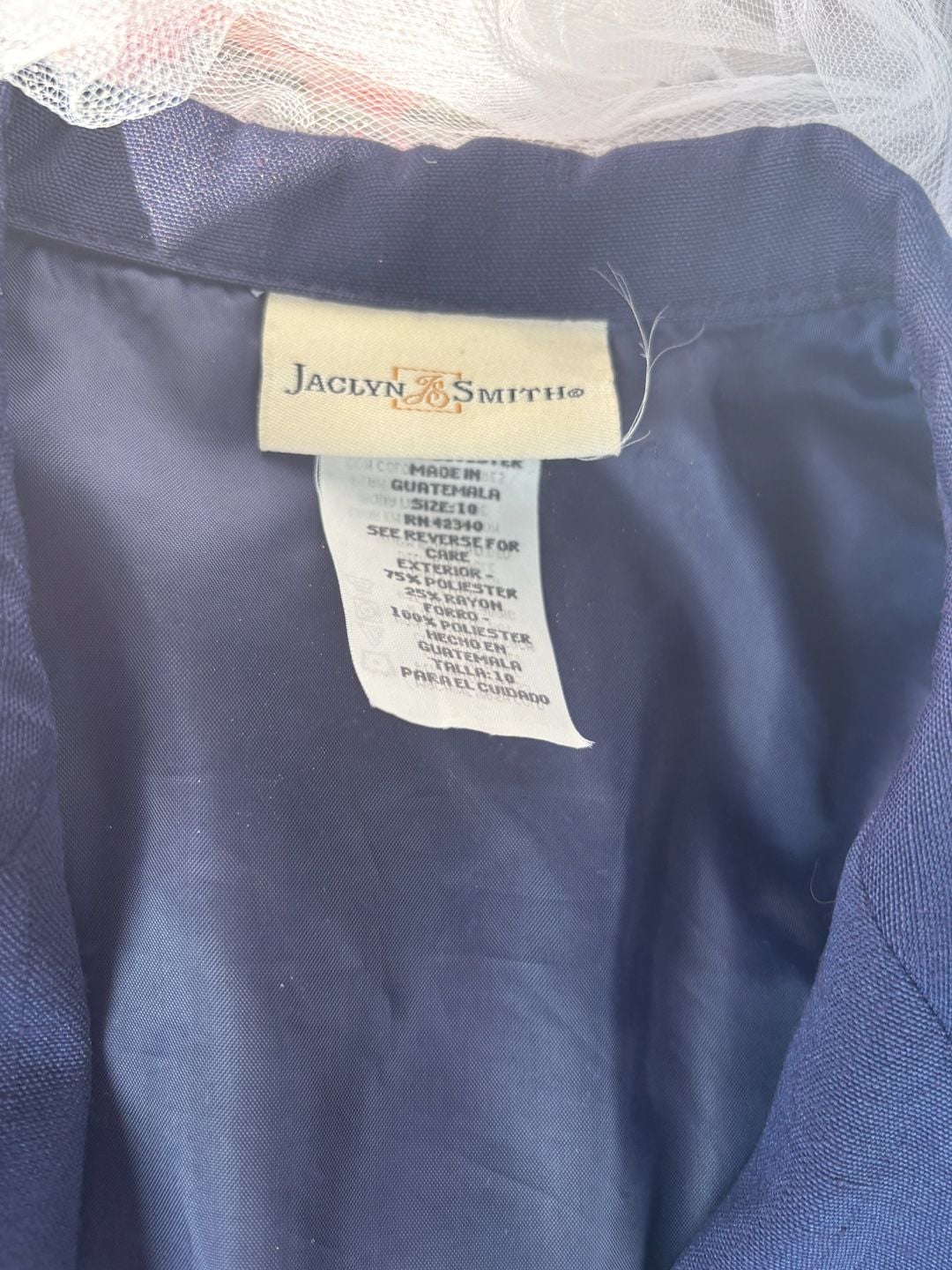 Jacqueline Sutton Blazer Jacket Size 10 Blue Polyester womens 3