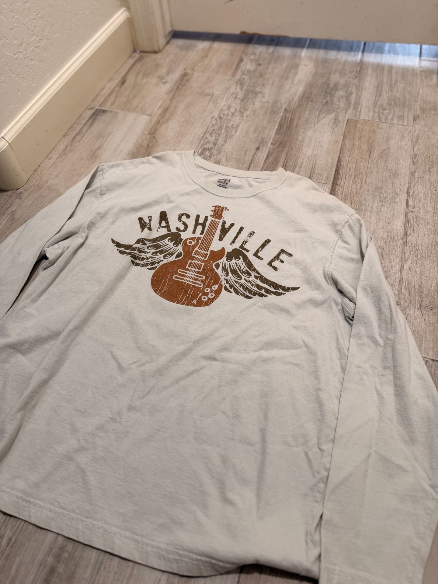 Cremieux Nashville Guitar Wings Long Sleeve T-Shirt Size XXL White Cotton 3