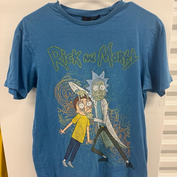 Rick and Morty Blue Rick Holding Morty's Eyes T-Shirt