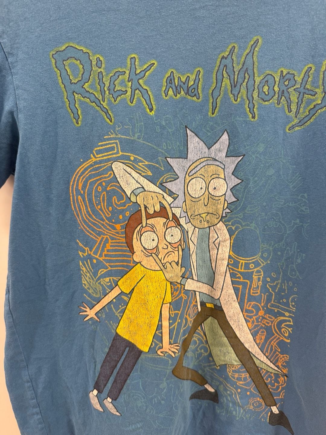 Rick and Morty Blue Rick Holding Morty's Eyes T-Shirt 2