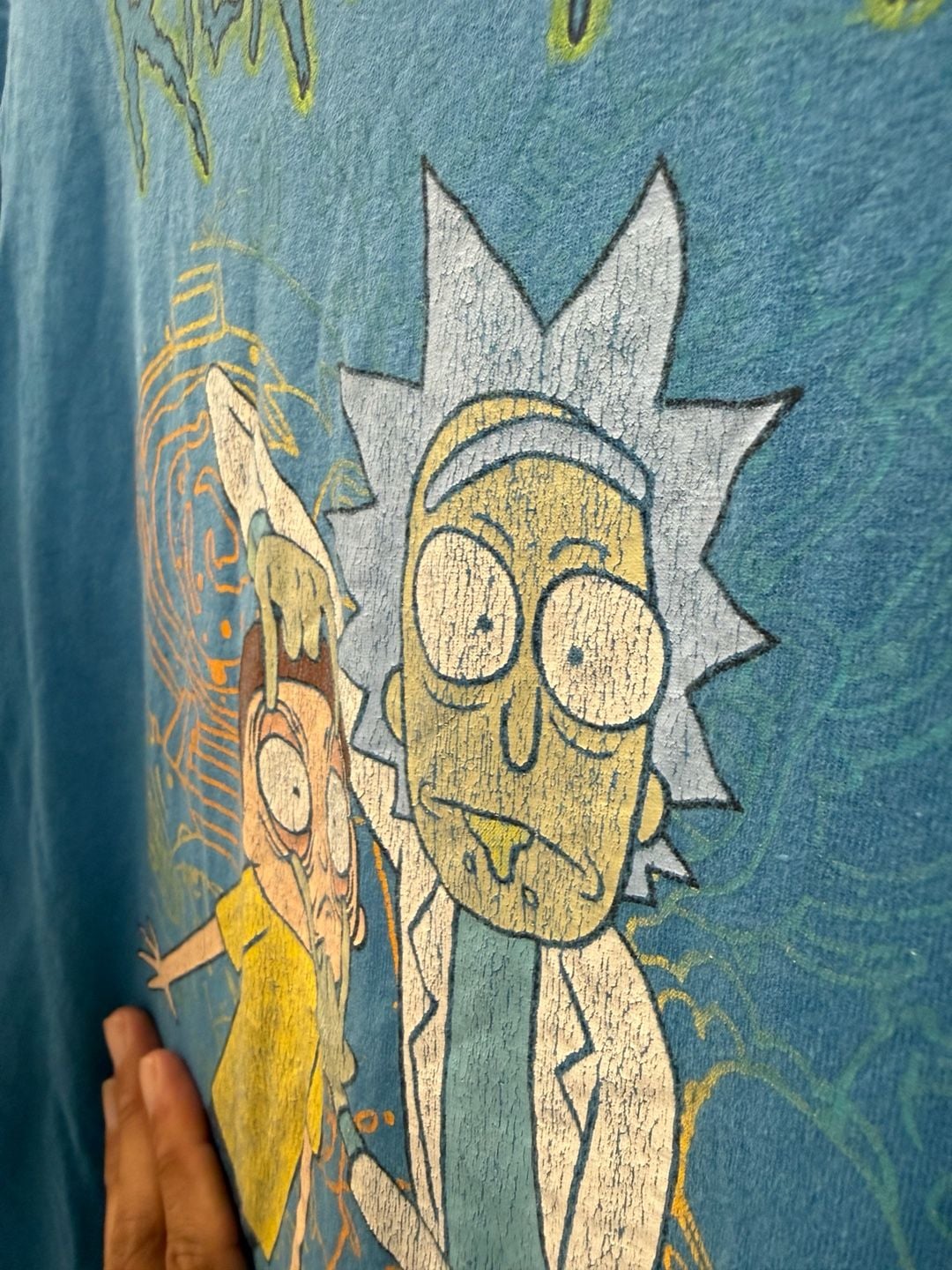 Rick and Morty Blue Rick Holding Morty's Eyes T-Shirt 3