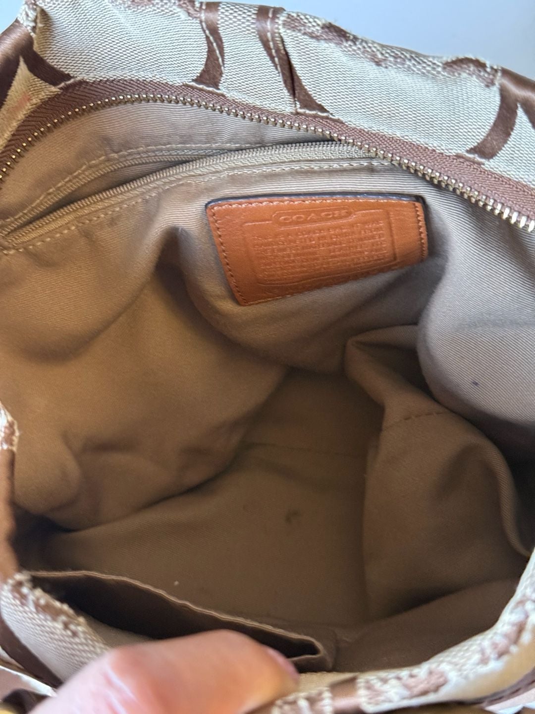 Coach Y2K Vintage Signature Carly Canvas Tan Hobo Shoulder HandBag Preloved – 7