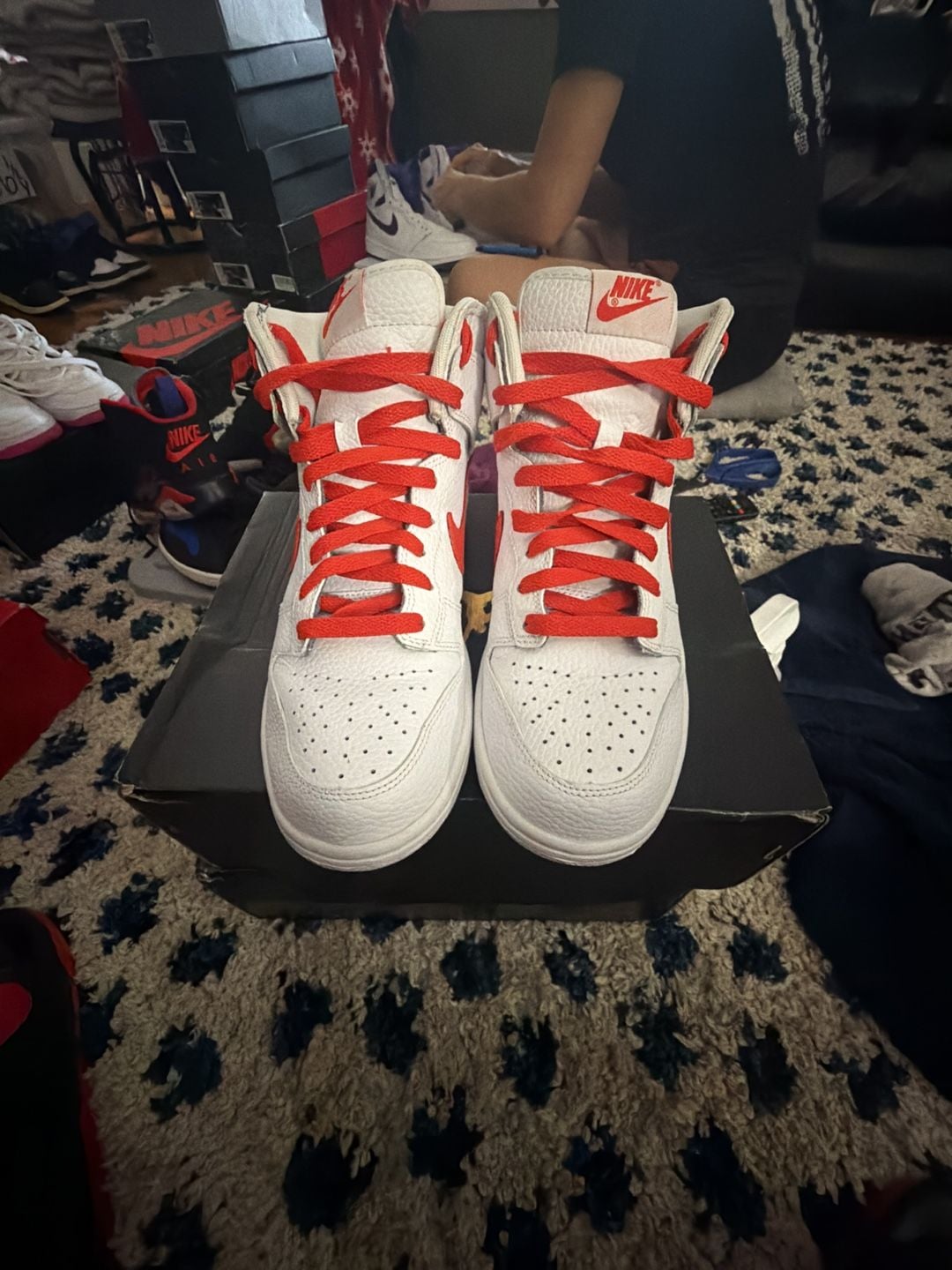 Nike Dunk High Size 8w White Picante Red 2