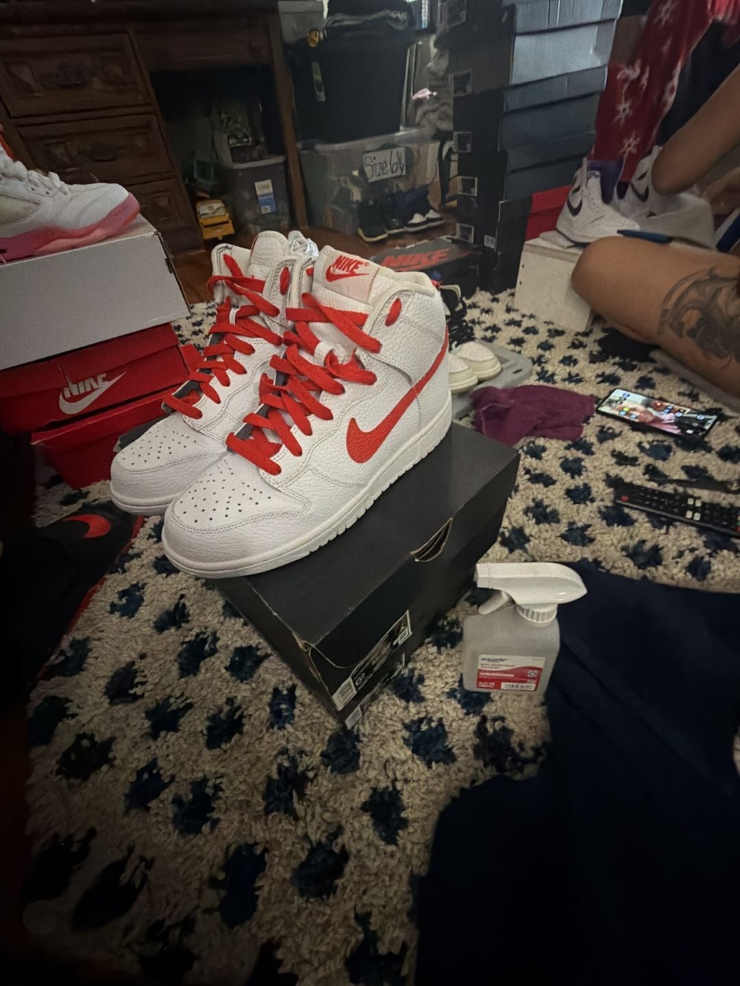 Nike Dunk High Size 8w White Picante Red 3