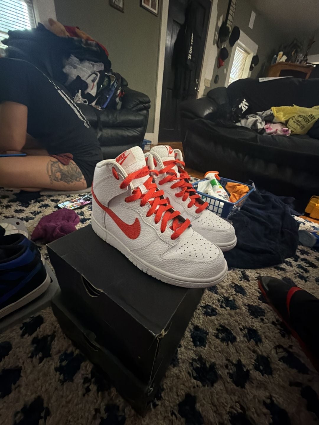 Nike Dunk High Size 8w White Picante Red 4