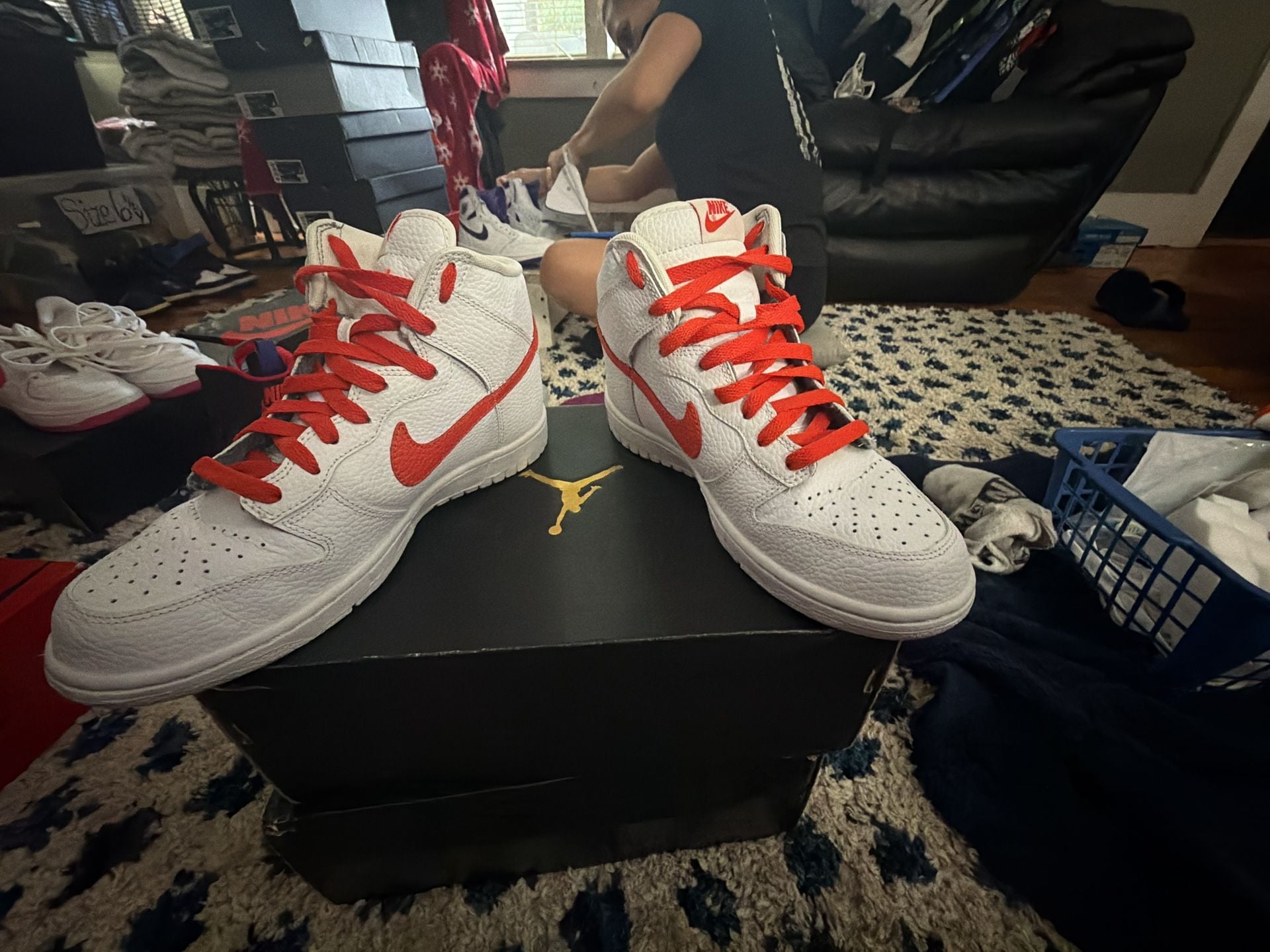Nike Dunk High Size 8w White Picante Red 8