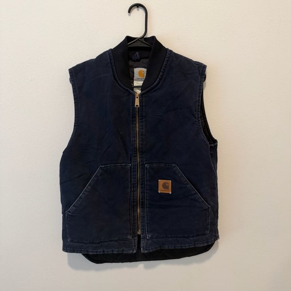 Carhartt V02 MDT Duck Vest Medium Regular Navy Blue Canvas