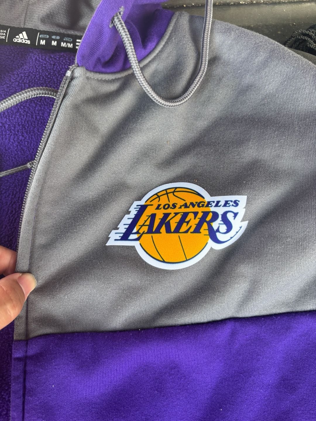 Adidas Lakers Climawarm Full Zip Hoodie Size M 5