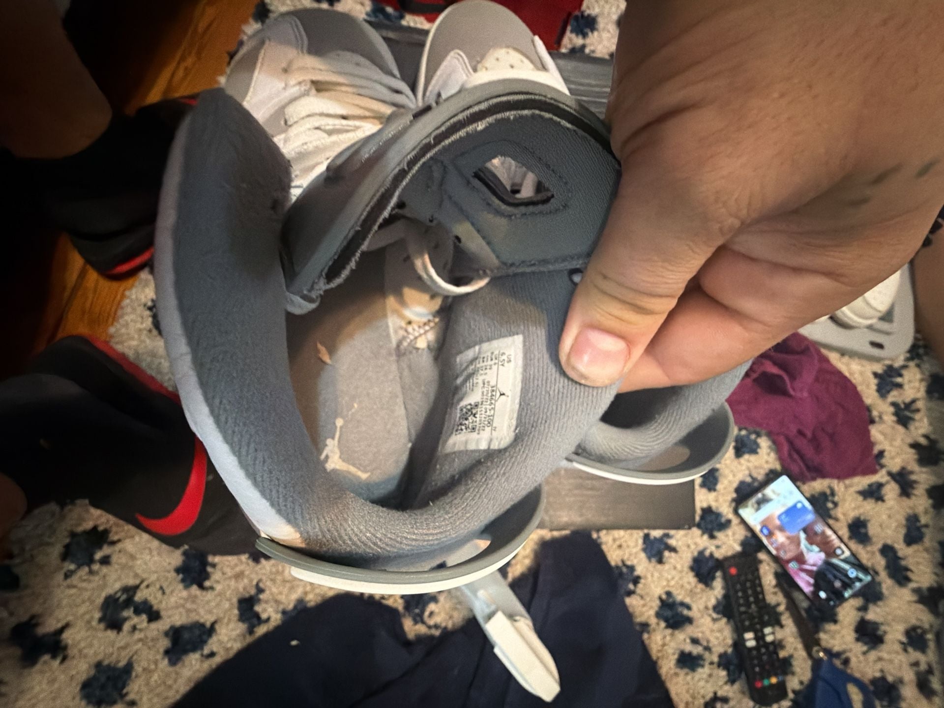 Jordan Air Jordan 6 Retro Cool Grey White Leather Sneakers Size 6.5 y or 8 w 9