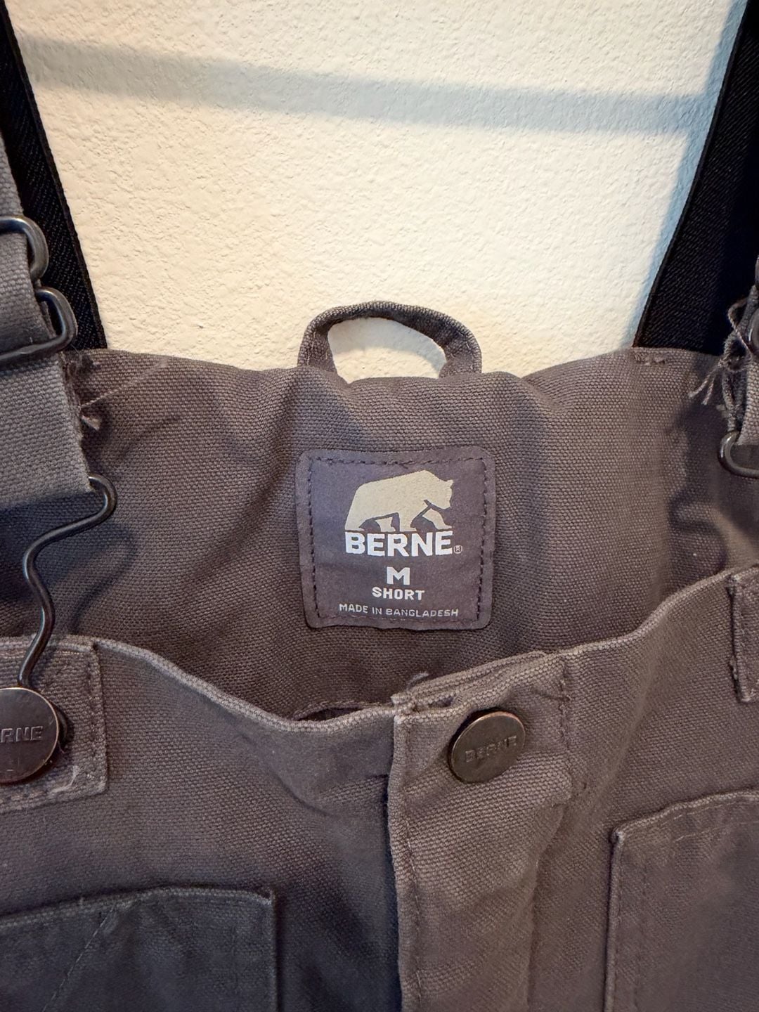 Berne Insulated Overalls Size M Short Women's 8-10 Dark Gray Canvas Bibs 2