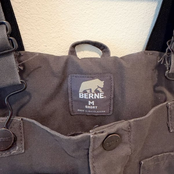 Berne Insulated Overalls Size M Short Women's 8-10 Dark Gray Canvas Bibs