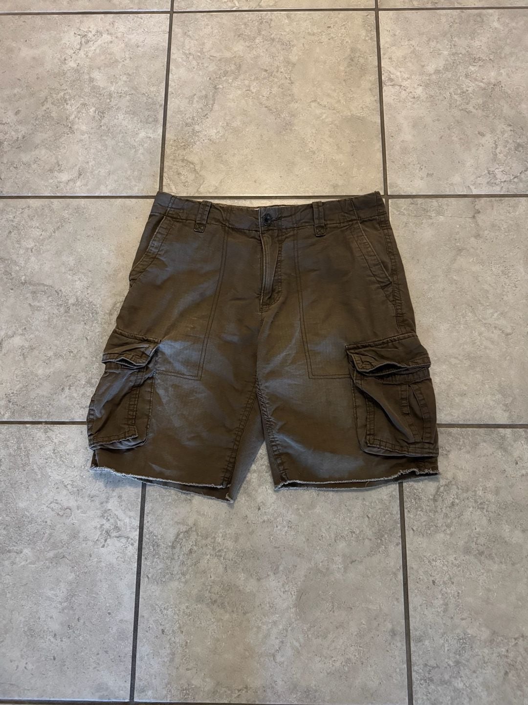 Aeropostale Cargo Shorts Size 33 Brown Ripstop Utility 3